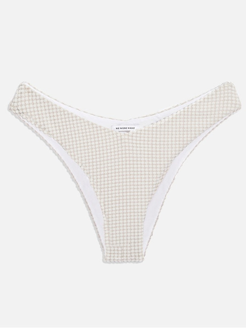 We Wore What Delilah Bottom Off White Textured Bikini Bottom Size Medium NWT